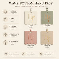 Étiquettes suspendues personnalisées en papier pour présentoirs à boucles d'oreilles, étiquettes de bijoux imprimées métallisées avec surface texturée, forme personnalisée et ruban