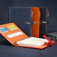 A5 haut de gamme en cuir boucle magnétique feuilles mobiles cahier ensemble bureau d'affaires réunion cadeaux comprend journal bloc-notes