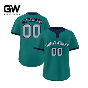 Jersey Baseball Pria Kustom OEM, Cetak Sublimasi, Kemeja Olahraga Kancing Penuh, Seragam Tim, Desain Logo, Nama dan Nomor yang Dipersonalisasi - Product Image 4