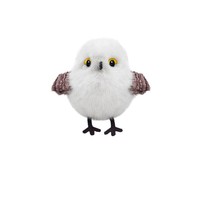 Mainan Burung Boneka Interaktif Burung Cuckoo Berparuh Besar Burung Tit Putih Berbunyi Kicau Burung Lucu Mainan Hewan Lembut untuk Anak-anak Dekorasi Hadiah untuk Permainan Kucing