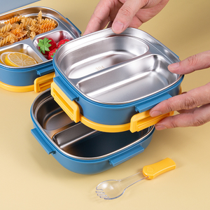 Boîte à lunch portable en acier inoxydable 304 pour pique-nique, camping, enfants, étudiants, conteneur alimentaire, boîte bento - Product Image 5