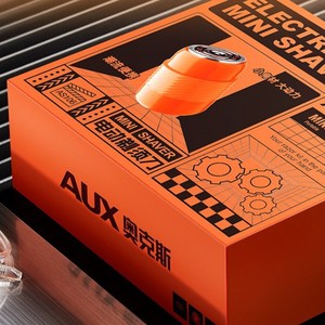 Mini rasoir électrique AUX pour hommes, rasoir de voyage portable rechargeable, orange argenté, pour le visage, avec prise USB - Product Image 1