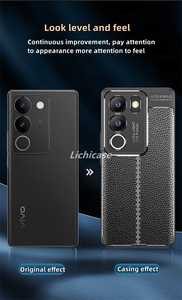 Funda Lichicase para Vivo X100, Funda de TPU Suave con Textura de Cuero de Lujo, Funda de Silicona para Teléfono Celular Vivo V29, Funda Protectora de Cuero - Product Image 4