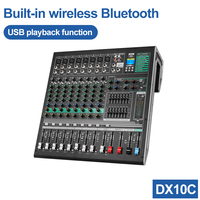Biner D100C Professionnel Enceintes DJ Simples 15 Pouces x 4, Console de Mixage Audio 10 Canaux, Amplificateur de Puissance 2 x 750W pour Grandes Scènes