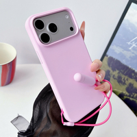 Funda con correa y soporte magnético para iPhone 17 Pro Max, con botón AI y carga inalámbrica, diseño original 1:1 con logo Beats y tacto suave.