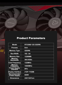 Carte graphique de jeu d'occasion pour ordinateur portable, refroidie par ventilateur, GeForce RTX <span class=keywords><strong>3060</strong></span> 12 Go GDDR6 192 bits, composant informatique - Product Image 6