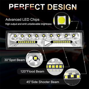 Barre <span class=keywords><strong>LED</strong></span> compacte de 6 pouces, 66W, lumière blanche, faisceau combiné, montage latéral, éclairage périmétrique tout-terrain, accessoires de voiture 4x4 - Product Image 4