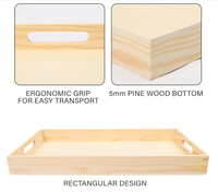 Plateau en bois écologique avec poignée, adapté à la personnalisation et à l'usage domestique
