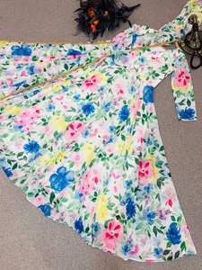 Vêtements traditionnels indiens prêt-à-porter longue robe Dupatta ensemble fausse georgette imprimé entièrement cousu tenue pour les occasions spéciales basse - Product Image 2