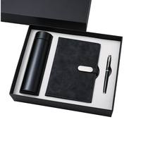 Set de Cuaderno de Papel PU Premium con Bolígrafo de Acero Inoxidable y Llavero en Caja de Regalo de Lujo para Clientes Corporativos