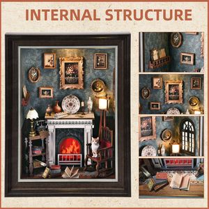 Cornice Fotografica Stereo Fai-da-Te, Cabina Giocattolo Artigianale, Puzzle 3D Educativo Creativo, Modello <span class=keywords><strong>di</strong></span> Scena in Legno Assemblato, Montabile a Parete - Product Image 6
