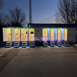 Venta caliente Ducha móvil al aire libre Conveniente Baño portátil Remolques de inodoro Remolque de baño negro - Product Image 3