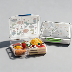 Hot bán nhà máy sang trọng đa-ngăn Bento Hộp Ăn Trưa bị rò rỉ-proof chịu nhiệt nhựa Snack container muỗng nĩa cho sinh viên - Product Image 1