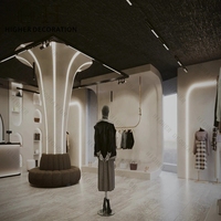 Meubles de magasin de vêtements de haute qualité, en bois massif, présentoirs de vêtements, comptoir de magasin de luxe, design pour magasin de vêtements