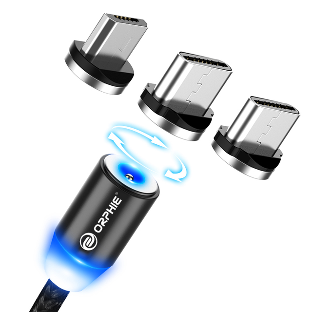 High Quality 1M 2M 3 in 1 LED Nylon Fast Charging Cable for iPhone for Samsung Charger USB Cable Type C Micro Cable