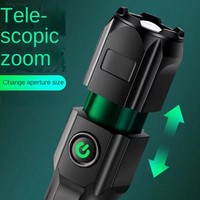Lampe torche LED puissante, zoom télescopique, torche tactique, recharge USB, projecteur portable, télécommande, camping en plein air, indice de protection IP65