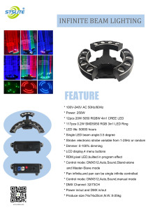 STSLITE - Cabeza Móvil LED RGBW de 240W con Efecto de Haz Nítido para Conciertos, Fiestas de DJ, Teatros, Eventos en Vivo, KTV y Próximamente - Product Image 5