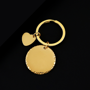 Porte-clés vintage en acier inoxydable Ywyougang, avec bord perlé, mini-plaque cœur vierge à graver, 4 couleurs, cadeau personnalisé pour <span class=keywords><strong>couple</strong></span> - Product Image 3