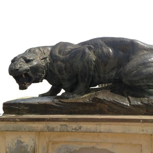Statue de tigre rugissant en bronze, grande, élégante, d'inspiration animalière, en pose d'attaque, pour entrée d'entreprise et espace extérieur, personnalisée - Product Image 5