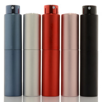 10ml poche ronde en aluminium voyage parfum atomiseur bouteilles de pulvérisation en verre rechargeables avec pompe scellant