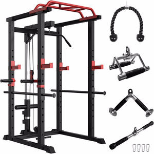 Estación de Gimnasio Multifuncional con Capacidad de 450 kg, Soporte Ajustable para Sentadillas y Dominadas, Equipo de Entrenamiento de Fuerza de Metal - Product Image 1