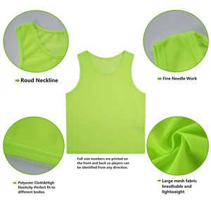 Maillots d'entraînement d'équipe pour adultes Pinnies Sporting Goods Mesh Scrimmage Pennies avec gilets numérotés 1-12 Training Vest Soccer Bib - Product Image 2