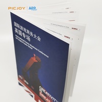Good quality saddle stitch brochure color printing related to conference