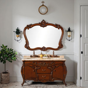 อ่างล้างหน้าในห้องน้ำทำจากไม้เนื้อแข็งดีไซน์แบบยุโรปโบราณสำหรับบ้านโรงแรมในเชิงพาณิชย์และวิลล่าใช้ในห้องนั่งเล่นและห้องน้ำอพาร์ตเมนต์ - Product Image 5