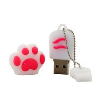 Nette Katze Klaue Pfote Pendrive 128 GB 8 GB 16G 64GB Silikon Memoria USB Schlüssel Stick 4GB 32GB 256GB-Stick Mini Geschenk Lanyard Schwarz