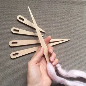 DIY Kayu Tenun Alat Kayu Jarum Jahit Benang Jarum Kayu Tenun Crochet Needle