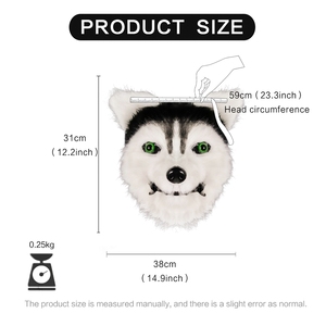 Máscara de Látex de Perro <span class=keywords><strong>Husky</strong></span> Siberiano para Halloween y Navidad, Disfraz Novedoso para Fiestas, Máscara Peluda con Pelo, Máscaras Aterradoras - Product Image 2