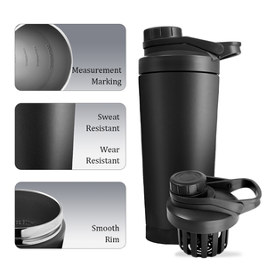 Botella Mezcladora de Proteínas, Regalo Popular 2025, Botella Deportiva de Acero Inoxidable de Doble Pared con Aislamiento al Vacío, Vaso Mezclador Portátil para Gimnasio - Product Image 5