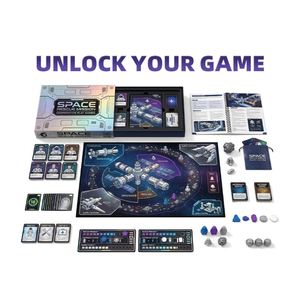 F Customizable Space Rescue Mission Tabletop Board Game <b>Set</b> with Astronaut Playing Cards & Space Station Mat-EN71 Certified - Product Image 2