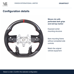 Volant en fibre de carbone pour Dodge Ram 1500, configuration sélectionnée avec centre ouvert DRAMTRXCF - Product Image 2