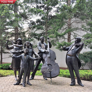 Jardín al aire libre Tamaño real Bronce Familia Banda sinfónica Coro Conciertos Escultura Estatua - Product Image 3