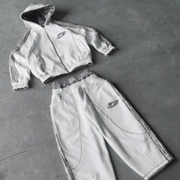 Ensemble deux pièces vintage en jean délavé pour homme, style streetwear et hip-hop, avec chemise et pantalon, fabrication sur mesure pour marque privée