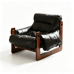 Poltrona Reclinabile Tenghang Mid Century Jersey Island <span class=keywords><strong>con</strong></span> Struttura in Legno Massello e Rivestimento in Pelle, <span class=keywords><strong>Divano</strong></span> Singolo per Soggiorno, Camera da Letto, Arredamento Casa - Product Image 4