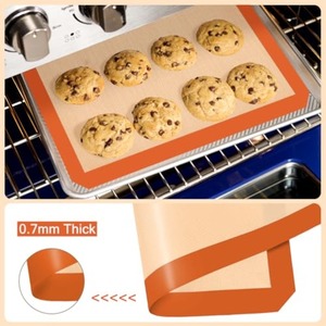 Orange Silicone <strong>Baking</strong> Mat with Reinforced Edge, Non-Stick, Heat Resistant, <strong>Easy</strong> to Clean - Product Image 3