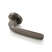 Poignée de porte en alliage de zinc, finition bronze antique, avec rosette ronde tubulaire, quincaillerie intérieure pour chambre, salle de bain, porte en bois