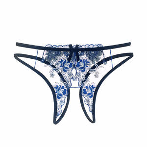 Lencería Sexy para Mujer, Tanga de Talle Alto Estilo Japonés, Bragas Transparentes de Encaje sin Costuras <span class=keywords><strong>con</strong></span> Abertura en la Entrepierna - Product Image 6