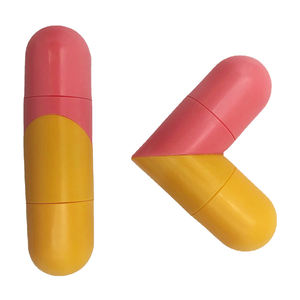 빈 립스틱 튜브 라운드 더블 엔드 립스틱 포장 접이식 핑크 옐로우 혼합 색상 플라스틱 립 밤 튜브 - Product Image 5