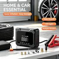 Gonfleur de pneus multifonctionnel indispensable pour voiture, avec moniteur de pression des pneus, jauge de pression numérique, gonflage rapide