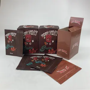 Caixas de papel de embalagem impressas personalizadas, saquinho de papel de embalagem de folhas do tabaco com caixa de exibição