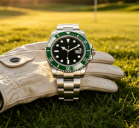 Montre de plongée de luxe pour homme, lunette verte, cadran noir, bracelet en acier inoxydable, étanche, lumineuse, montre-bracelet de style professionnel