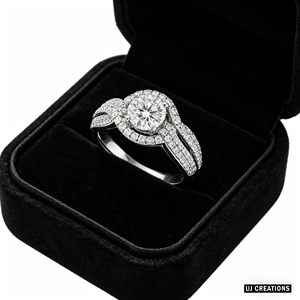 Bague de mariage personnalisée en or massif S925/10K/14K/18K avec diamant rond brillant de 1 carat de qualité VVS-VS cultivé en laboratoire - Product Image 3