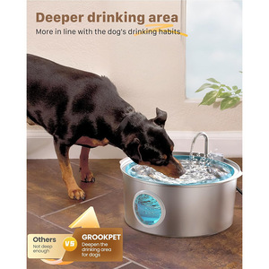 Fontaine à eau automatique pour chat avec filtration à 4 couches anti-déversement, distributeur d'eau pour animaux de compagnie en acier inoxydable de 7 L - Product Image 3