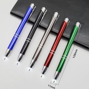 Promotional LED Light <b>Pen</b> Tip Metal Aluminum Ballpoint <b>Pen</b> With Printed Logo Custom Laser OEM for Office School Stationery - Product Image 6