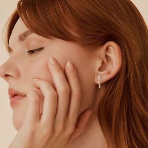 Orecchini a cerchio con perline in argento <span class=keywords><strong>925</strong></span> alla moda con perla a forma di C, squisiti gioielli raffinati per feste quotidiane, regali alla moda in oro - Product Image 2