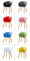 Chaise de salle à manger moderne en plastique avec accoudoirs, coque incurvée multicolore, idéale pour la maison, les cafés et les restaurants – Offre Spéciale