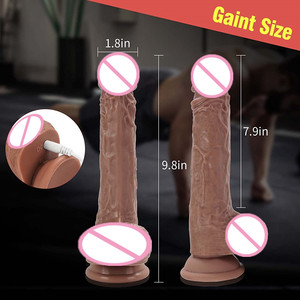 Thrusting Silicone Vibrator Heating Function 9.8 Inch Dildo Realistic Ball Strong <b>Suction</b> Cup Life Waterproof Eco-Friendly 360 - Product Image 4